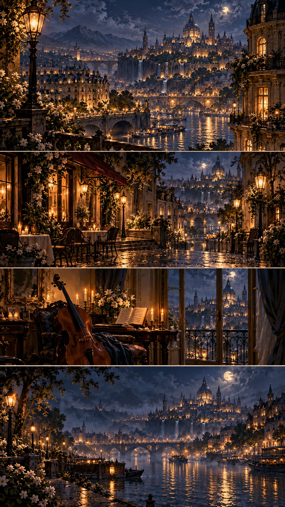 Вертикальный сюжетный коллаж композиции Lumière - Nocturne pour Lumière (Violoncelle)